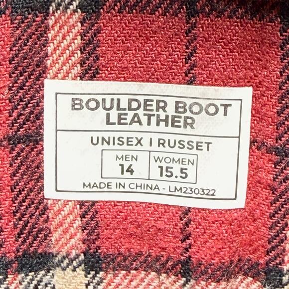 Lems Boulder Boot Leather Mens Size 14 Minimalist Hiking Boots Brown Leather - Picture 10 of 10